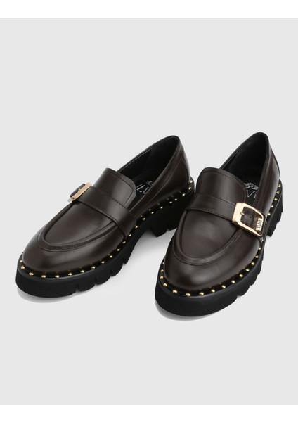 Avilia Hakiki Deri Kahverengi Kadın Loafer Ayakkabı fiyatları
