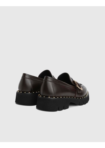 Avilia Hakiki Deri Kahverengi Kadın Loafer Ayakkabı fırsatları