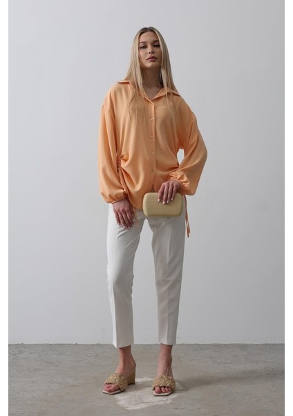 Eyesof Biye Detaylı Ayrobin Gömlek - Somon