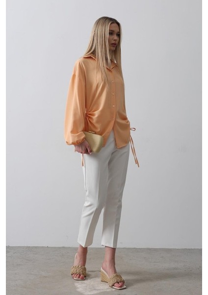 Eyesof Biye Detaylı Ayrobin Gömlek - Somon fiyatları