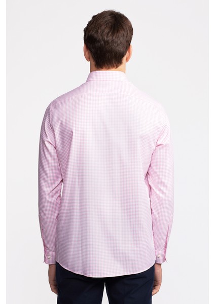 Erkek Pembe Cooper Fit Düğmeli Yaka Pötikareli Spor Gömlek indirimleri