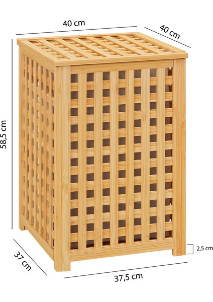Bambu Çamaşır Sepeti 58X40 cm Kulplu Taşınabilir Bezli DB-0042 indirimleri