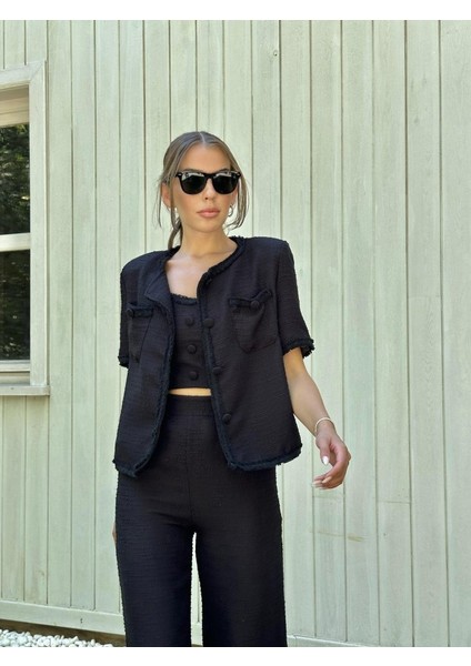 Eyesof Siyah Askılı Büstiyer Ceket ve Pantolon Takım fırsatları