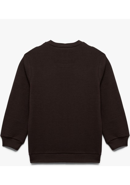 Pamuklu Uzun Kollu Bisiklet Yaka Basic Okul Sweatshirt fiyatları