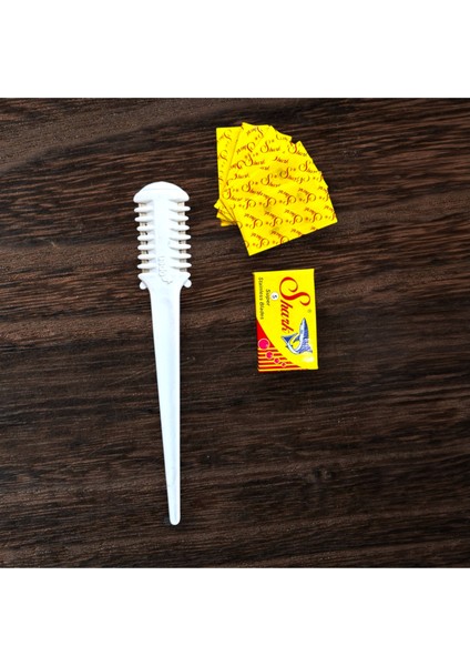 SU02 Beyaz Saç Kesim Usturası -Jiletli Tarak(+5 Adet Jilet) fiyatları