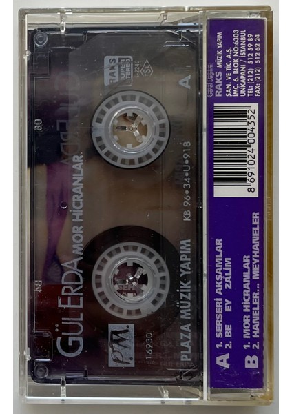 Gül Erda Mor Hicranlar Kaset (Orijnal Dönem Alman Ercan Baskı Kaset) fiyatları