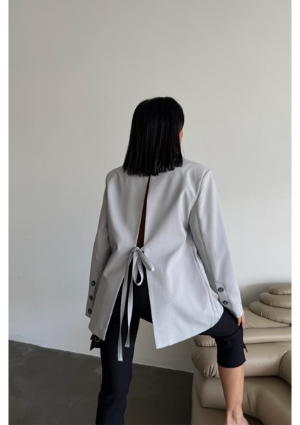 Eyesof Arkası Yırtmaç Detaylı Ceket - Gri
