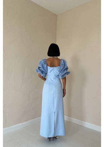 Eyesof Bebe Mavi Işlemeli Kolu Garnili Elbise fırsatları