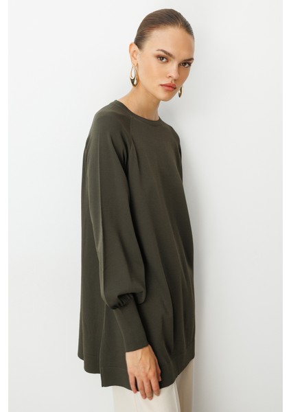 Balon Kollu Rayon Haki Tunik fiyatları