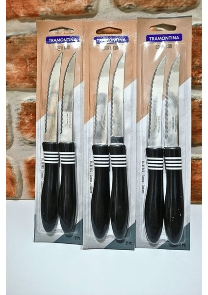 Lazer Kesim Et-Biftek Bıçağı- 6 Adet-Siyah