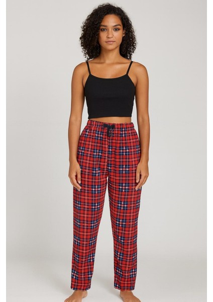 Kadın Ekoseli Milan Tek Alt Bordo