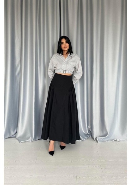 Eyesof Siyah Yanları Büzgülü Uzun Etek fiyatları