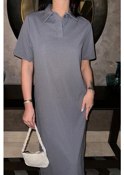 Eyesof Manque Polo Yaka Yırtmaçlı Elbise 2689-8 modelleri
