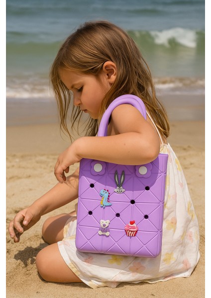 Rahat Taşınabilir Eva Omuz Çantası – Charm Detaylı-Küçük Boy