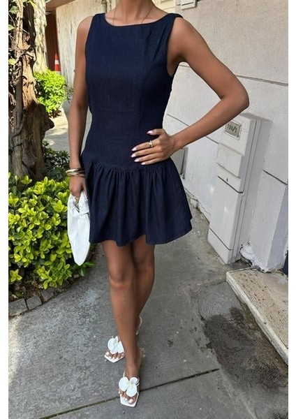 Eyesof Balon Etekli Tensel Mini Elbise 2887