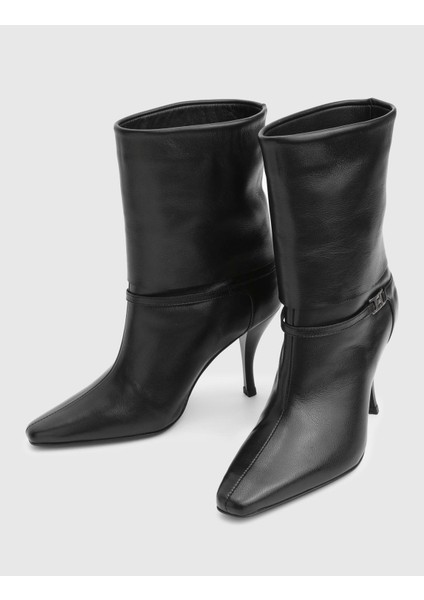Melinda Hakiki Deri Siyah Kadın Topuklu Bot fiyatları