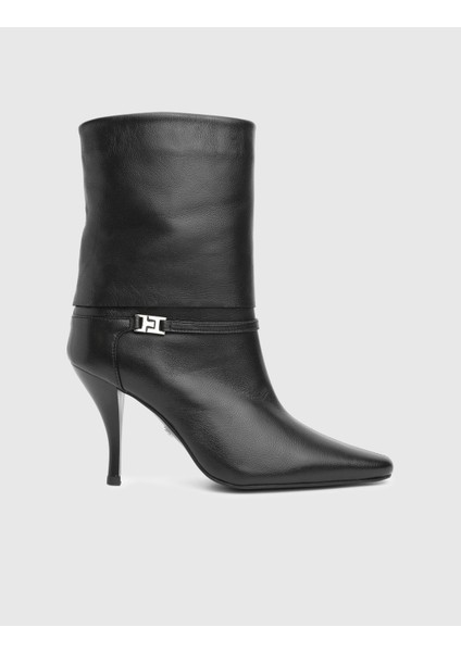 Melinda Hakiki Deri Siyah Kadın Topuklu Bot modelleri
