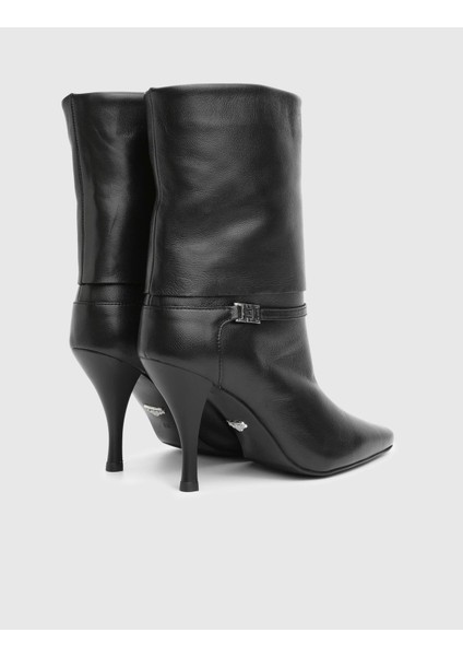 Melinda Hakiki Deri Siyah Kadın Topuklu Bot fırsatları