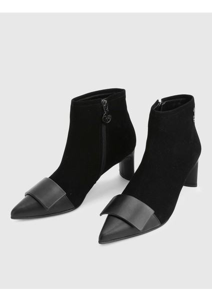 Ernesta Hakiki Süet Deri Siyah Kadın Siyah Topuklu Bot fiyatları