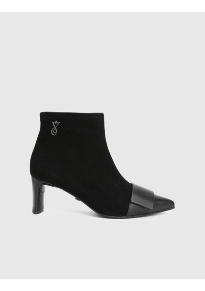 Ernesta Hakiki Süet Deri Siyah Kadın Siyah Topuklu Bot modelleri