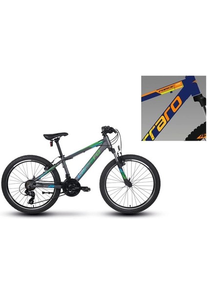 Force 400 Erkek Dağ Bisikleti 325H V 24 Jant 21 Vites Mat Petrol Kırmızı Turuncu