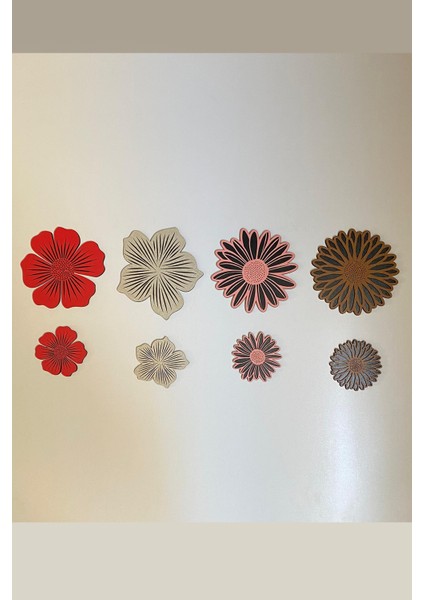 8'li Büyük Boy ve Küçük Boy Ahşap Tencere, Tava, Çaydanlık ve Bardak Altlık Nihale Seti 12