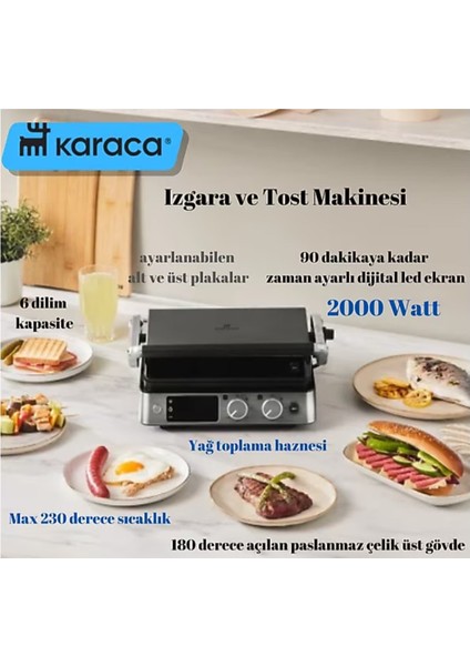 Compact Steel Sear And Grill Inox 2008 Izgara ve Tost Makinesi
