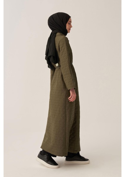 Haki-Deri Kemerli Kapitone Ferace modelleri