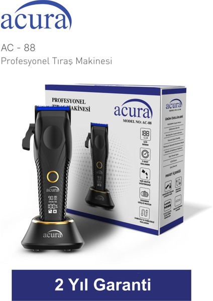 Acura Ac-88 Titanyum Seramik Bıçaklı Profesyonel Saç Tıraş Makinesi