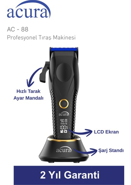 Acura Ac-88 Titanyum Seramik Bıçaklı Profesyonel Saç Tıraş Makinesi modelleri