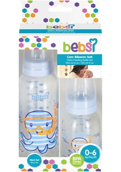Mavi 2'li Cam Biberon Seti, Sağlıklı ve Güvenli Bebek Besleme, Hızlı ve Kolay Temizlik modelleri