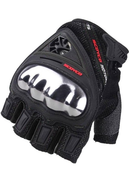 MC44D Yazlık Yarım Motosiklet Eldiveni Siyah