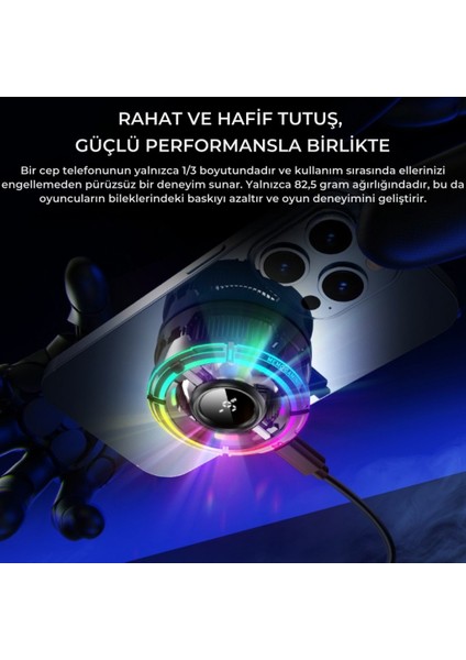 Magsafe ve Klipsli Rgb LED Süper Soğutucu | 6000RPM Ultra Hızlı Fan | Dijital Ekranlı Isı Göstergeli modelleri