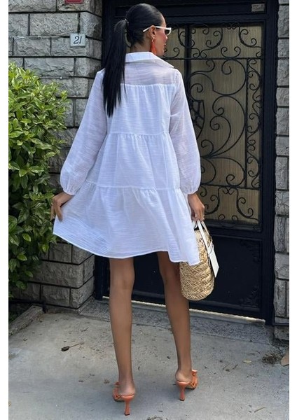 Eyesof Gömlek Yaka Pileli Elbise 2898 fırsatları