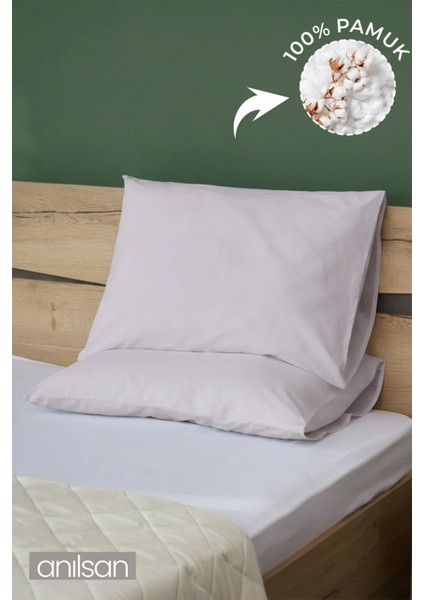 2'li Lila Yastık Kılıfı – 50X70 Cm, %100 PAMUK,63TEL