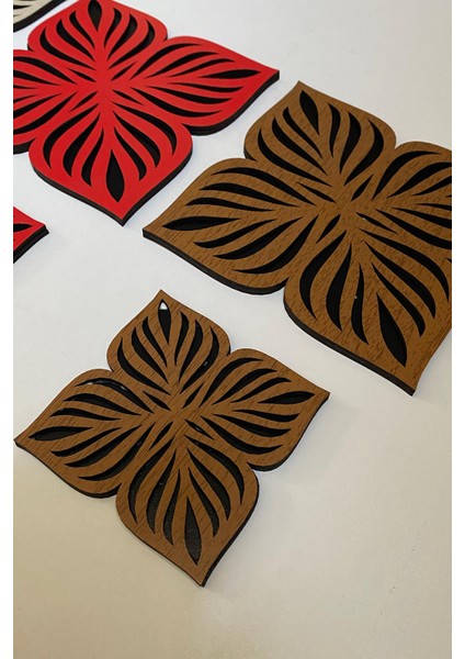 8'li Büyük Boy ve Küçük Boy Ahşap Tencere, Tava, Çaydanlık ve Bardak Altlık Nihale Seti 11 modelleri