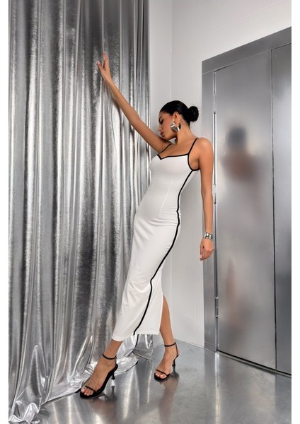 Eyesof Biye Detay Askılı Kalp Yaka Elbise