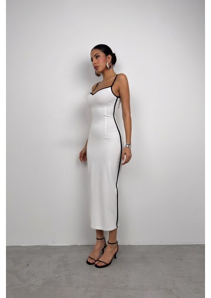 Eyesof Biye Detay Askılı Kalp Yaka Elbise