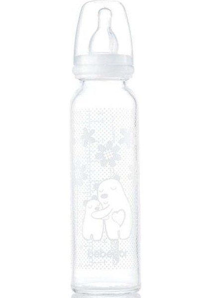 Dayanıklı Cam Biberon 250ML, Isıya Uygun ve Güvenli, Beyaz Renk
