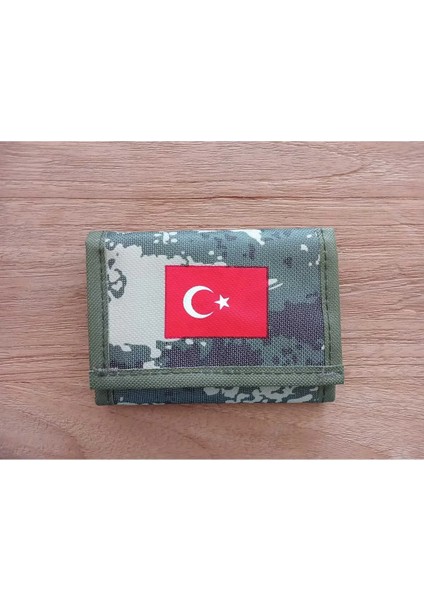 Unisex Yeşil Boyun Askılı Asker Cüzdanı
