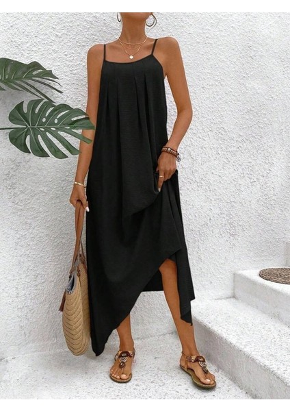 Eyesof Kadın Ip Askılı V Yakalı Asimetrik Detaylı Aerobin Elbise indirimleri