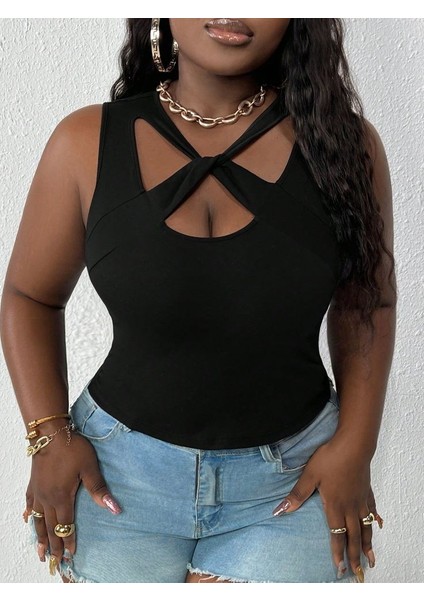 Eyesof Kadın Önden Çapraz Detay Askılı Viskon Bluz