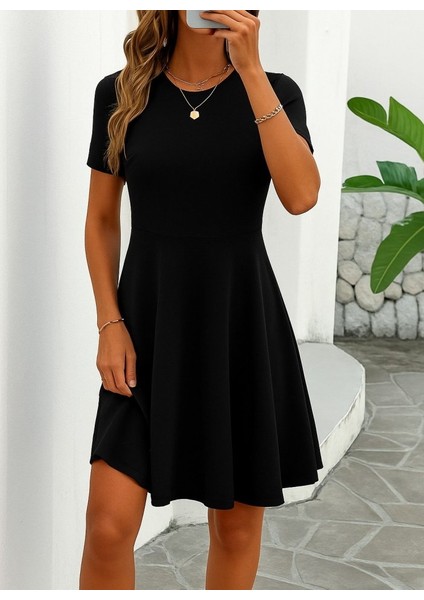 Eyesof Kadın Kısa Kollu Kiloş Ithal Krep Elbise