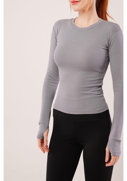 Eyesof Uzun Kollu Basic Gri Bluz fırsatları