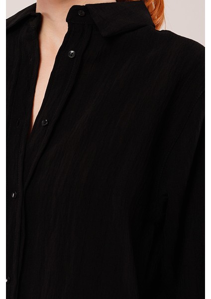 Eyesof Düğmeli ve Çizgi Detaylı Siyah Gömlek fırsatları