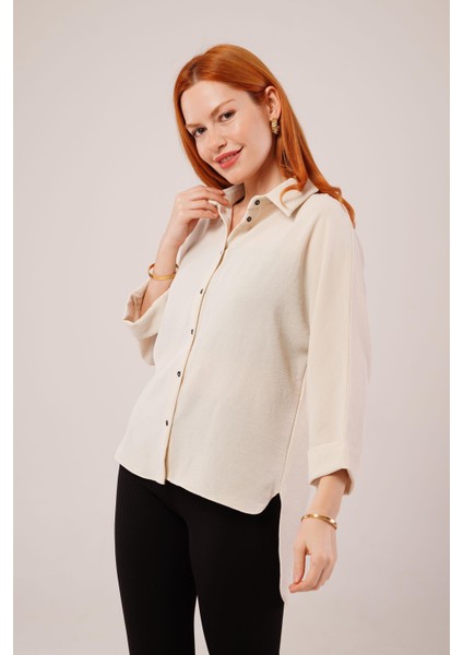 Eyesof Kol Katlama Detaylı Bej Gömlek indirimleri