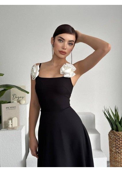 Matilda Gül Ip Askılı Elbise