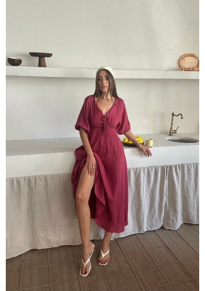 Eyesof V Yaka Dökümlü Elbise - Pembe fiyatları