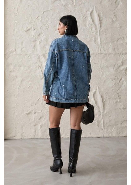 Eyesof Mavi Taşlı Kot Ceket fırsatları