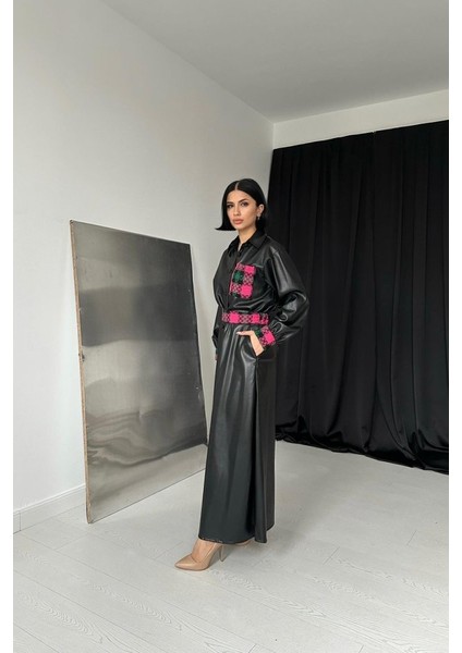 Eyesof Siyah Garnili Etekli Deri Takım fiyatları